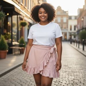Cato Blush Ruffle Mini Skirt Size XL